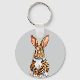 Chaveiro Coelho Único com Leopardo Superado