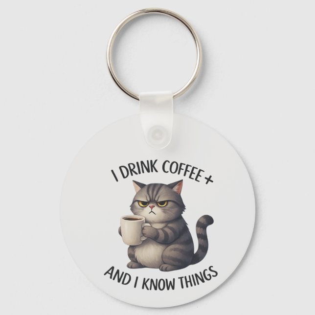 Chaveiro Coffee Cat Wisdom (Frente)