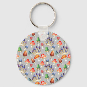 Chaveiro Cogumelos fantásticos e bonitos, travesseiro decor