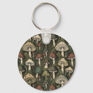 Chaveiro Cogumelos Florestais Vintage Cottagecore Mal-humor