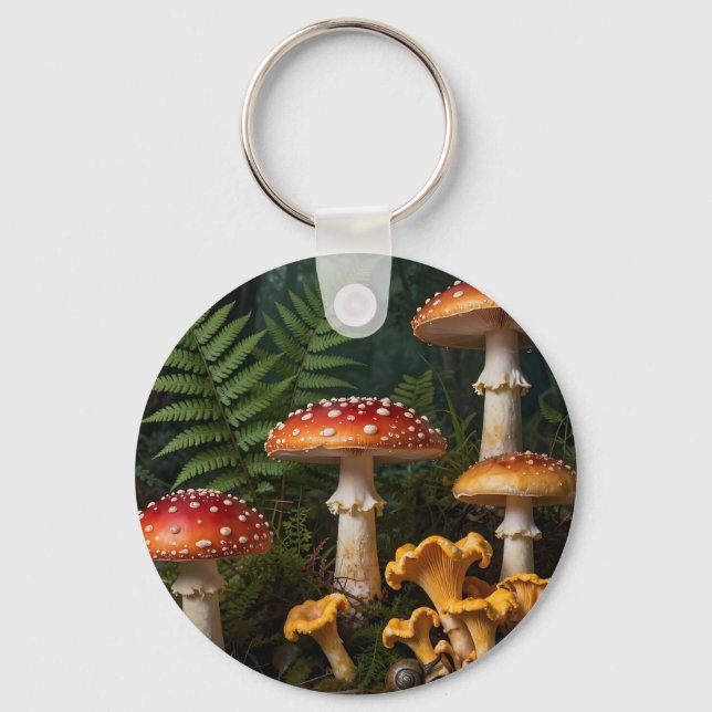 Chaveiro Cogumelos Fly Agaric Floresta Botânica (Frente)