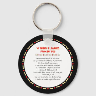 Chaveiro Coisas Engraçadas Que Aprendi Com Meu Pug