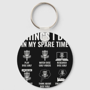 Chaveiro Coisas que faço no meu tempo livre Disc Golfer eng