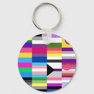 Chaveiro Colagem da bandeira do orgulho de LGBT