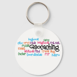 Chaveiro Colagem da palavra de Geocaching