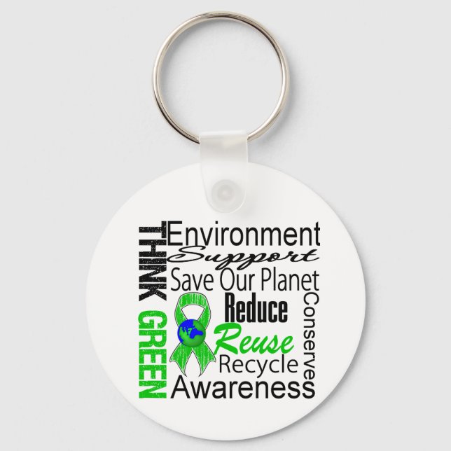 Chaveiro Colagem de Ambiente de pense verde (Frente)