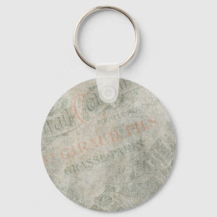 Chaveiro Colagem de Anúncio Parisiense de Papel Vintage Des