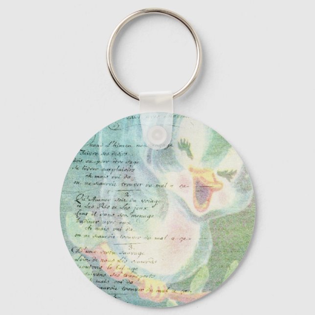 Chaveiro Colagem de arte digital Vintage Bird (Frente)