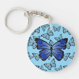 Chaveiro Colagem de Borboleta Desenho Brilhante