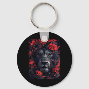 Chaveiro Colagem de Caveira de Gato Preto Leão Halloween Ho