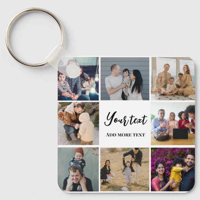 Chaveiro Colagem de família moderna simples personalizada (Frente)