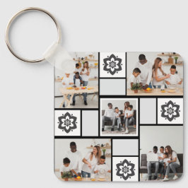 Chaveiro Colagem de Fotografias com design Floral 5