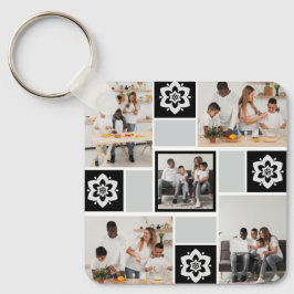 Chaveiro Colagem de Fotografias com design Floral 5