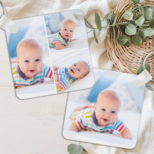 Chaveiro Colagem de Fotografias Personalizada 4 Recém-Nasci