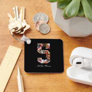 Chaveiro Colagem de Fotografias Preta e Branco Número 5