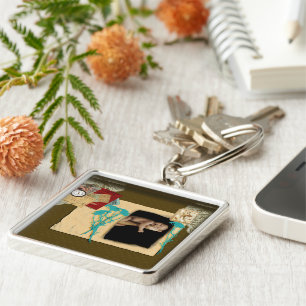 Chaveiro Colagem de Fotografias Vintage Personalizada