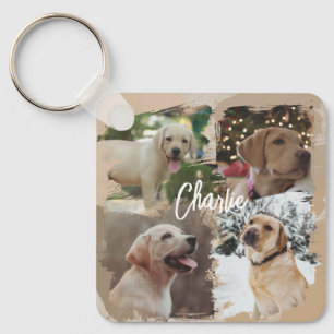 Chaveiro Colagem de Fotos de Animais de Estimação ao Longo