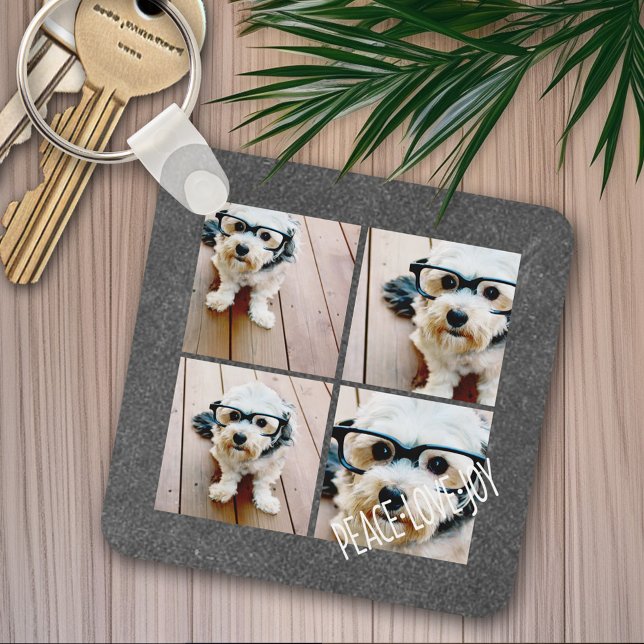 Chaveiro Colagem de Fotos do Quadro de Chalkings de Férias  (Personalized keychain - Photo Collage)