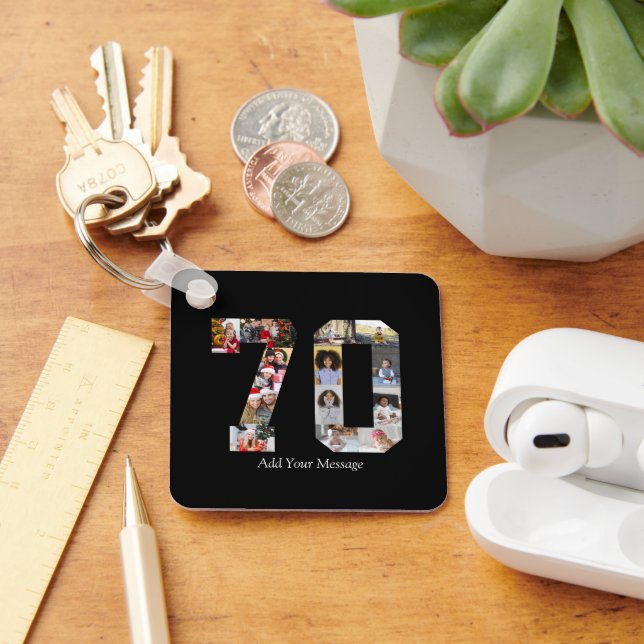 Chaveiro Colagem de Fotos Número 70 (Mesa)