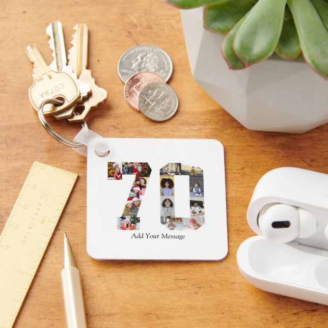 Chaveiro Colagem de Fotos Número 70 (Mesa)