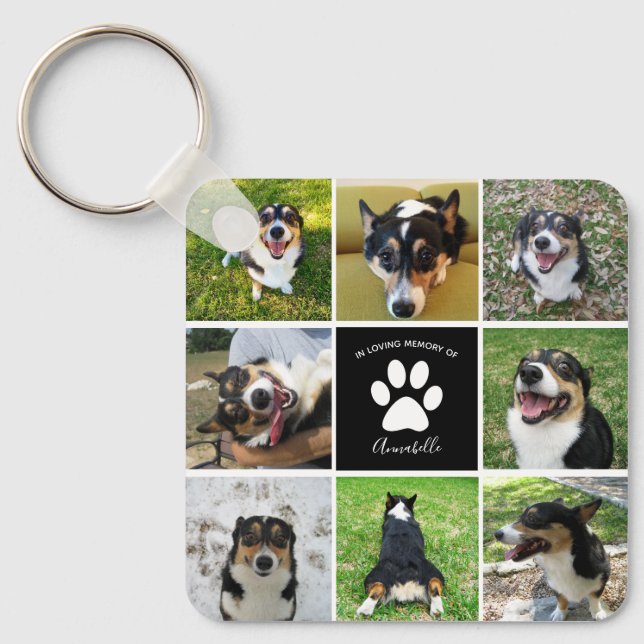 Chaveiro Colagem de Fotos Personalizada de Cachorro Pet Mem (Frente)