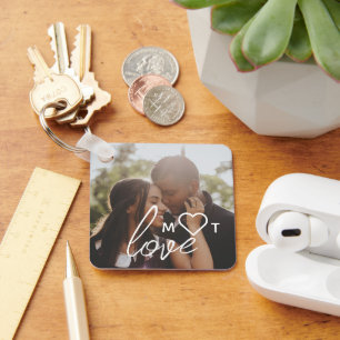 Chaveiro Colagem de Fotos Personalizadas e Texto com Monogr