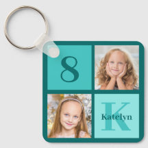 Colagem de Fotos Personalizadas em Azul Esmeralda 