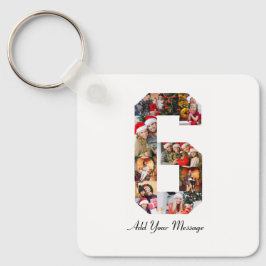 Chaveiro Colagem de Fotos Preta e Branco Número 6