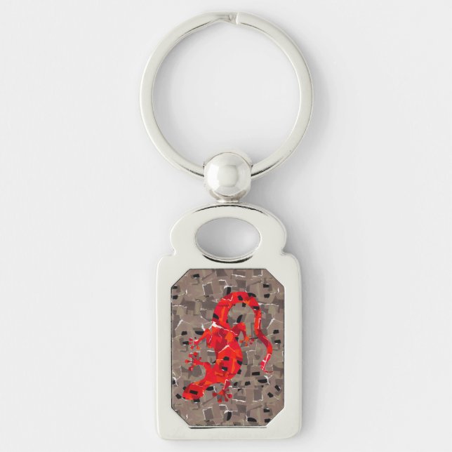 Chaveiro Colagem de Lagarto Vermelho (Frente)