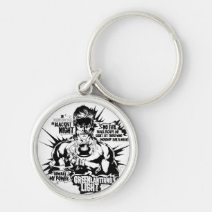 Chaveiro Colagem de Texto Lanterna Verde