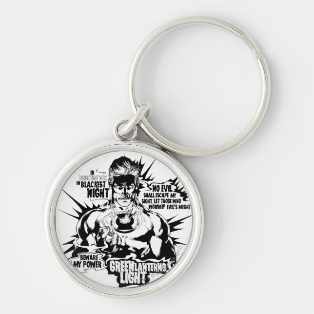 Chaveiro Colagem de Texto Lanterna Verde (Frente)