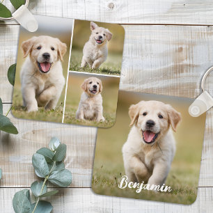 Chaveiro Colagem Personalizada de 4 Fotografias Cão Puppy P