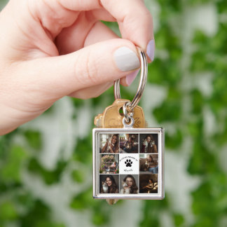 Chaveiro Colagem Personalizada de Animais de Estimação Em M