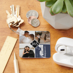 Chaveiro Colagem Personalizada de Fotografias Monogramas 5