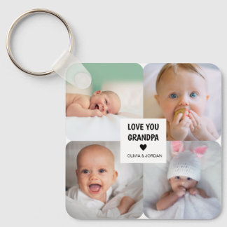 Chaveiro Colagem Personalizada Moderna de Fotos Ama Seu Avô