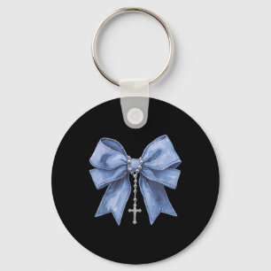 Chaveiro Colar com Laço Coquete Cruz de Jesus Cristão Relig