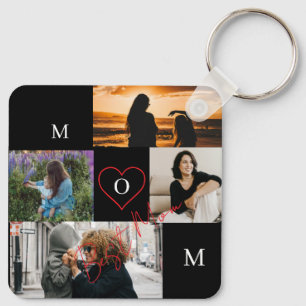 Chaveiro Colar de 4 Fotos Personalizado com Monograma da Ma