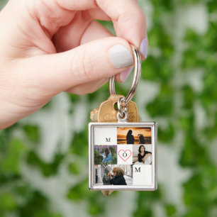 Chaveiro Colar de 4 Fotos Personalizado com Monograma da Ma