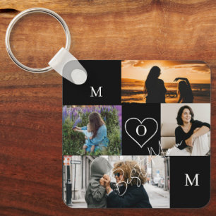 Chaveiro Colar de 4 Fotos Personalizado com Monograma da Ma