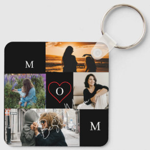 Chaveiro Colar de 4 Fotos Personalizado com Monograma da Ma
