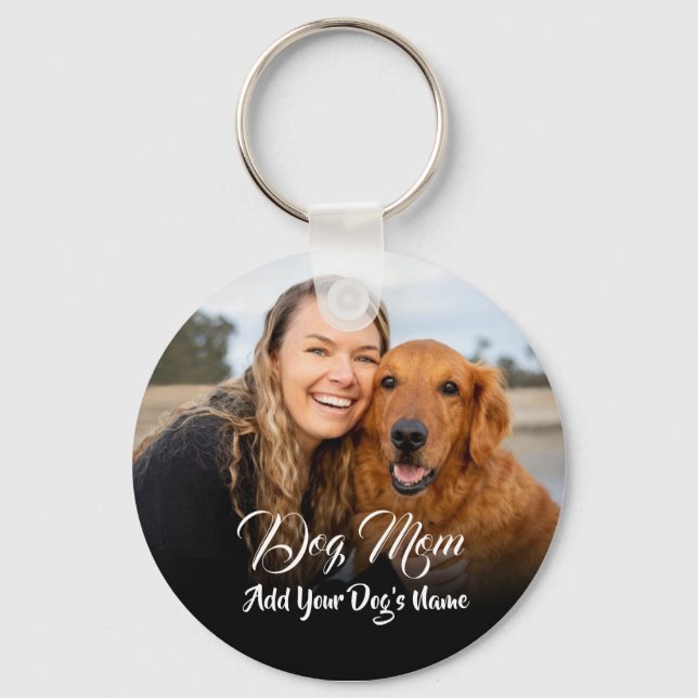 Chaveiro Colar de Foto Personalizado de Mãe de Cachorro (Frente)