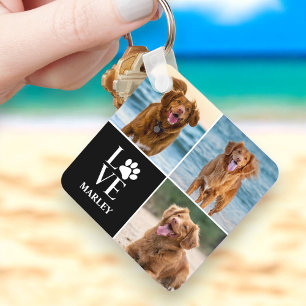 Chaveiro Colar de Fotos Personalizado Amor Cachorro Nome Do
