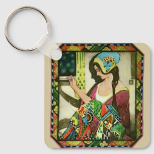 Chaveiro Colchão Art Nouveau – Mulher de Costura Vintage