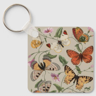 Chaveiro Coleção de Desenhos de Mariposa Borboleta Natureza