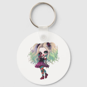 Chaveiro Coleção de Designs de Halloween de uma Garota Fofa