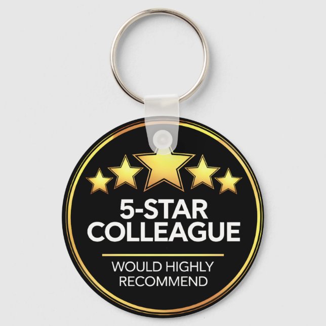 Chaveiro Colega Cinco Estrelas, Presente de Workmate, Revis (Frente)