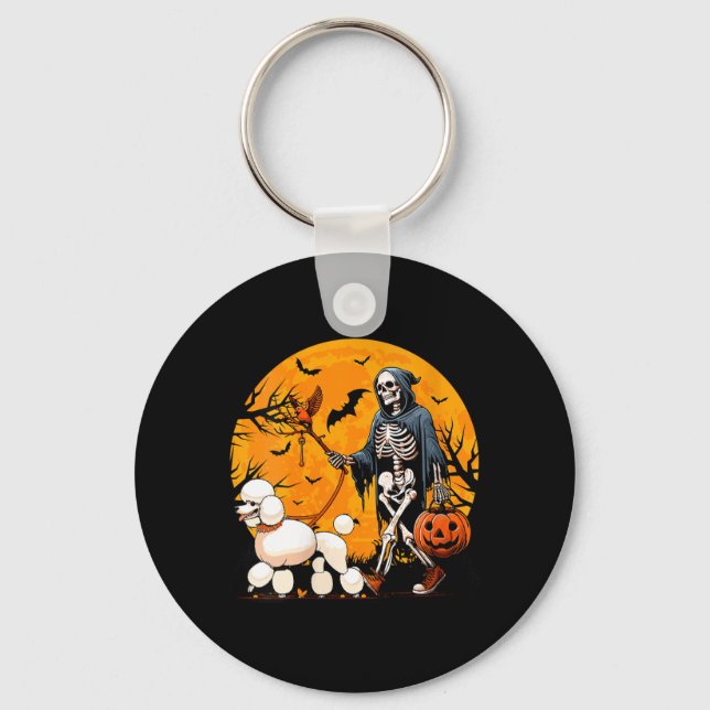 Chaveiro Coleira de Esqueleto de Cachorro de Halloween Femi (Frente)