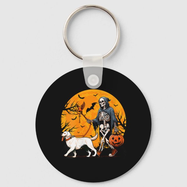 Chaveiro Coleira de Esqueleto de Cachorro de Halloween Femi (Frente)