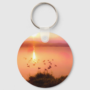 Chaveiro Coletor solar rosa e pêssego