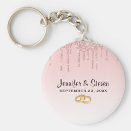 Chaveiro Colírio Rosa de Casamento Moderno, Colírios e Ouro